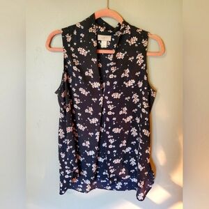 Loft floral black flower tank